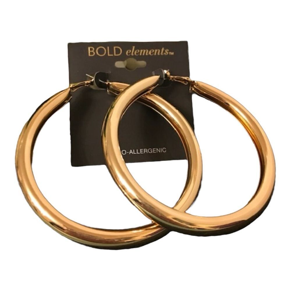 🌼🌼Bold elements imitation  gold hoop earrings.  NWT🌼🌼